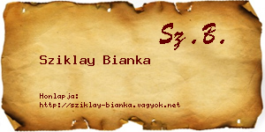 Sziklay Bianka névjegykártya
