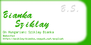 bianka sziklay business card